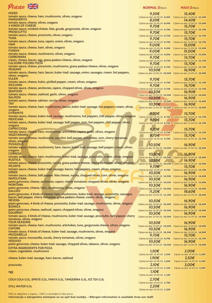 Price list